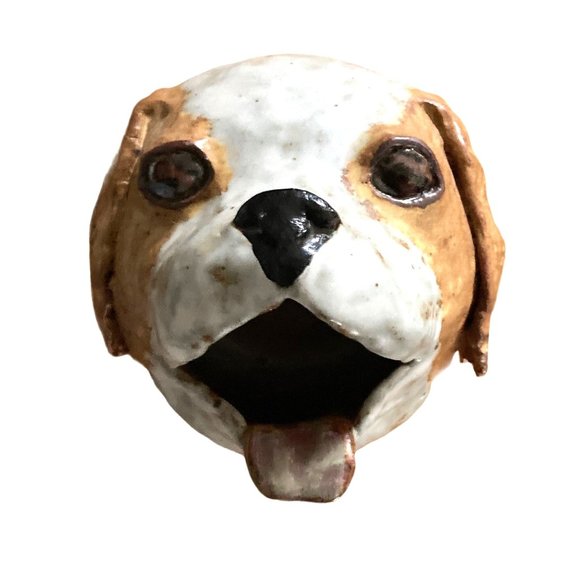 Collectible OOAK Artist-Made DOG POTTERY WALL DECOR Perfect Cond. EUC - Picture 1 of 11